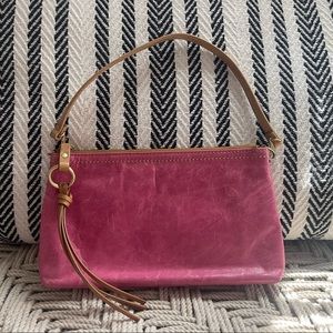 Pink Leather Clutch/Wristlet/Crossbody Bag